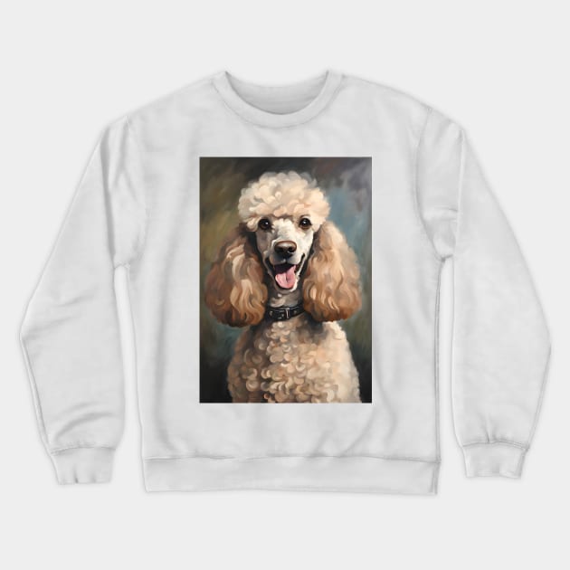 Poodle Dog Breed Oil Painting Crewneck Sweatshirt by Art-Jiyuu